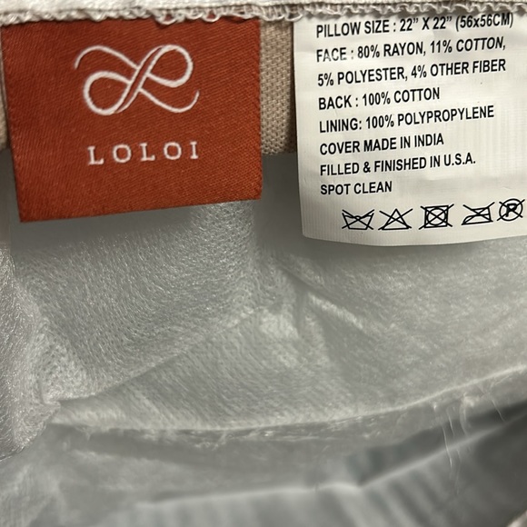 Loloi black multi decorative accent pillow. 22”x22” - Picture 5 of 8